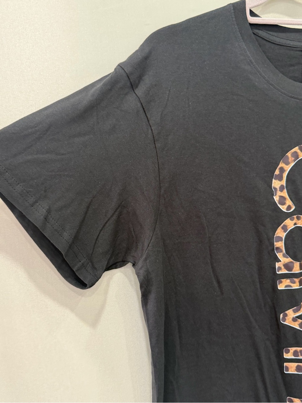 Calvin Klein Black Short-Sleeve Tee with Leopard Logo - Picture 3 of 6